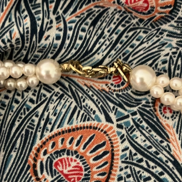 Vintage Rmn Faux Pearl Layered Three Strand Necklace - Picture 3 of 4